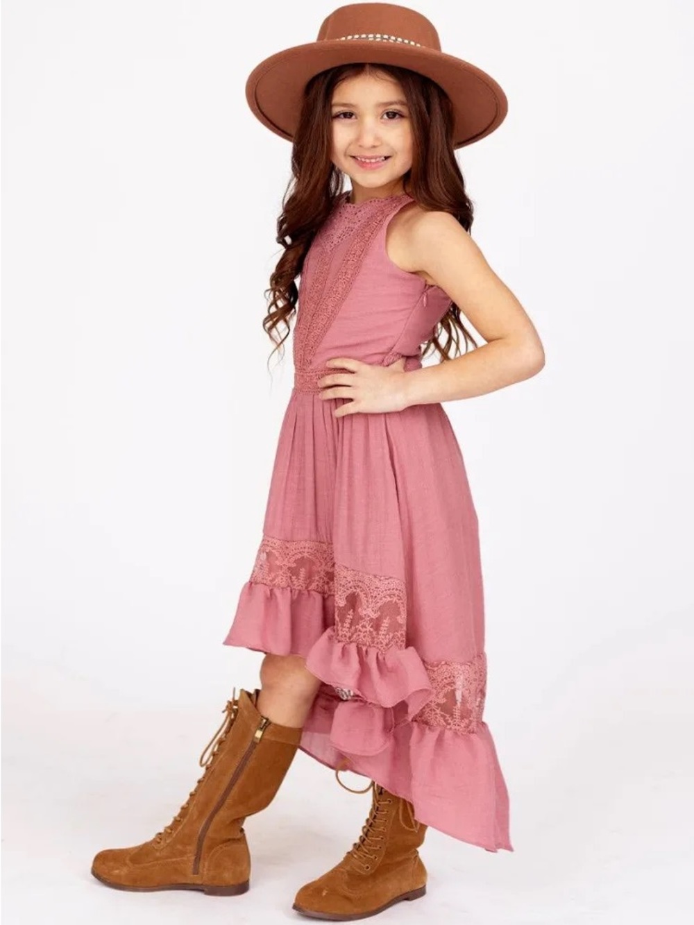 Joyfolie Jaymee Dress Dusty Pink Girls Size 7
